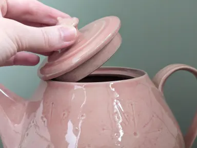 Theepot - roze met schermbloemen. — foto 4